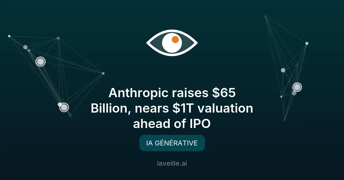 Anthropic lève 65 milliards avant son IPO