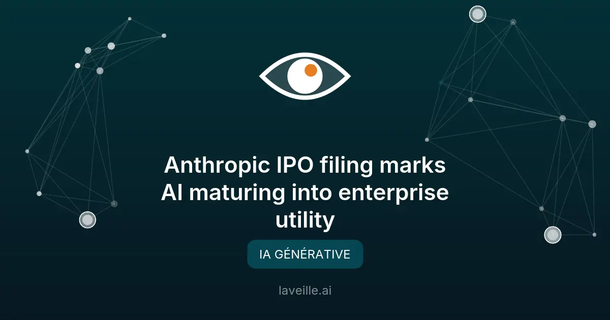 Anthropic IPO : l'IA générative mature pour les entreprises