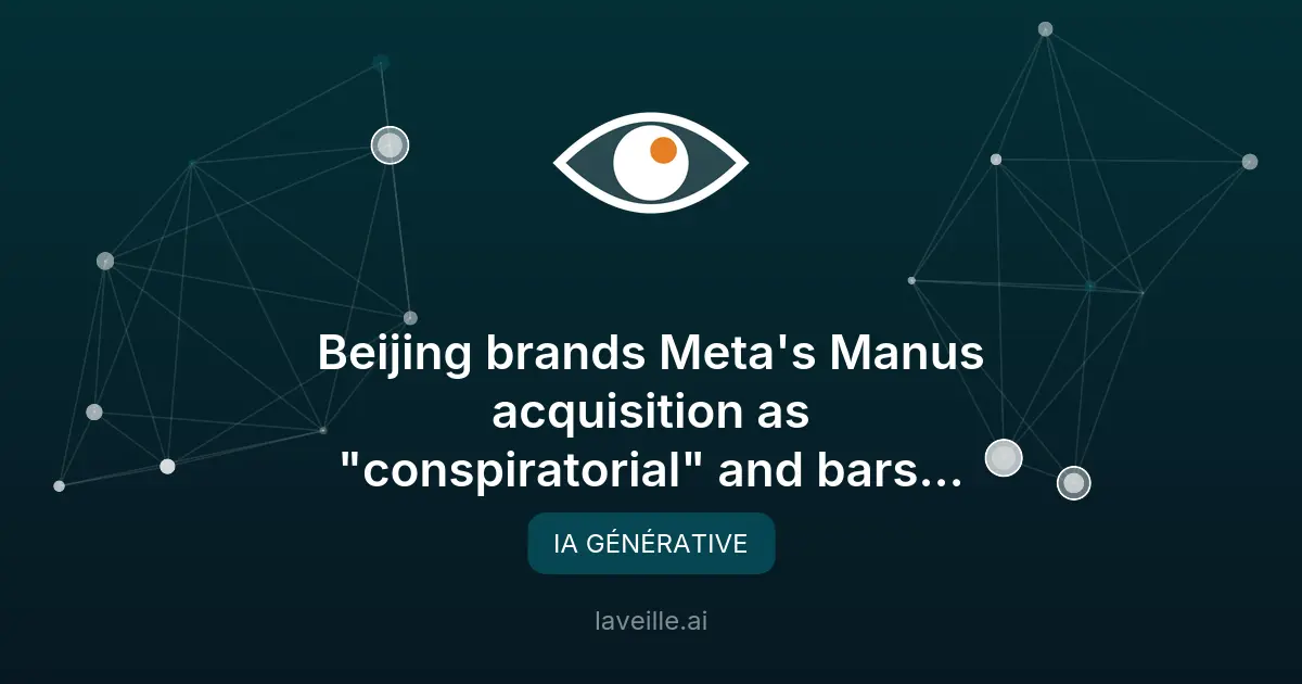 Acquisition de Manus par Meta : tensions en Chine