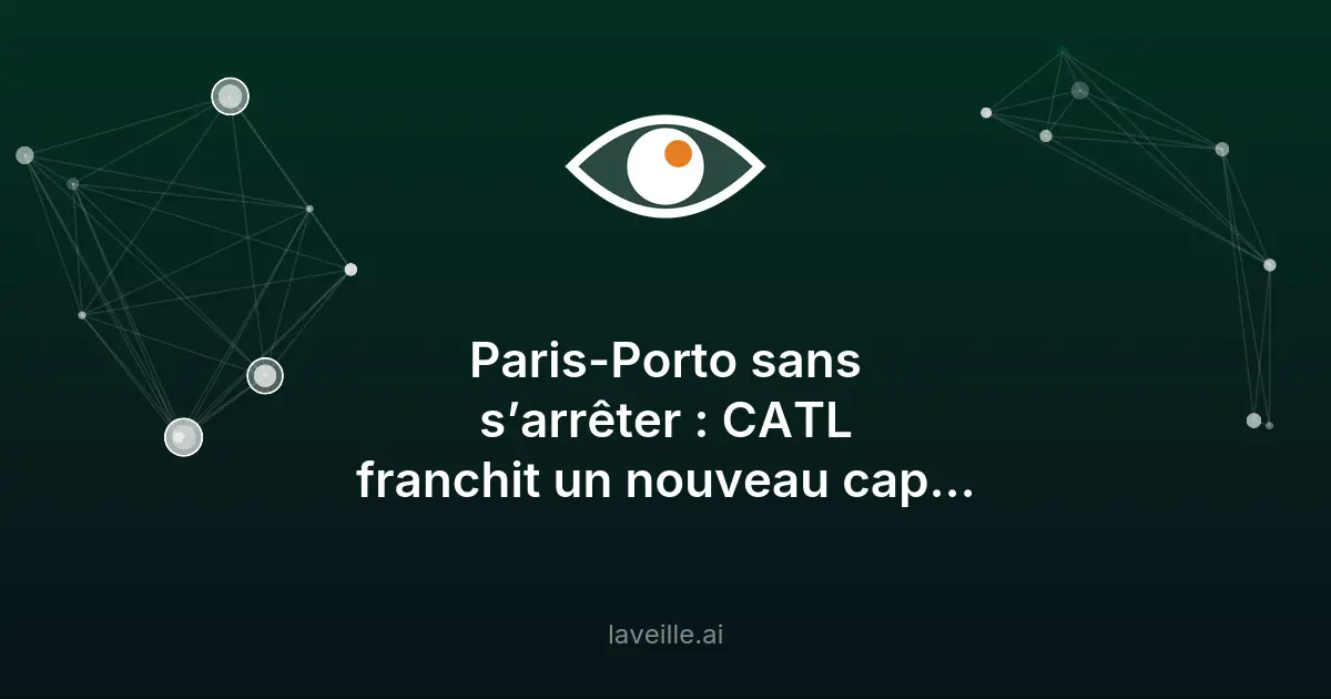 CATL révolutionne les batteries électriques avec 1 500 km d'autonomie