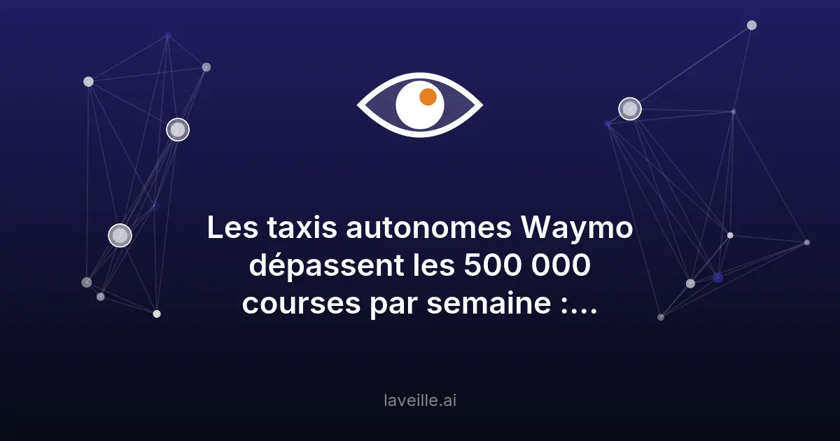Waymo dépasse 500 000 courses autonomes par semaine
